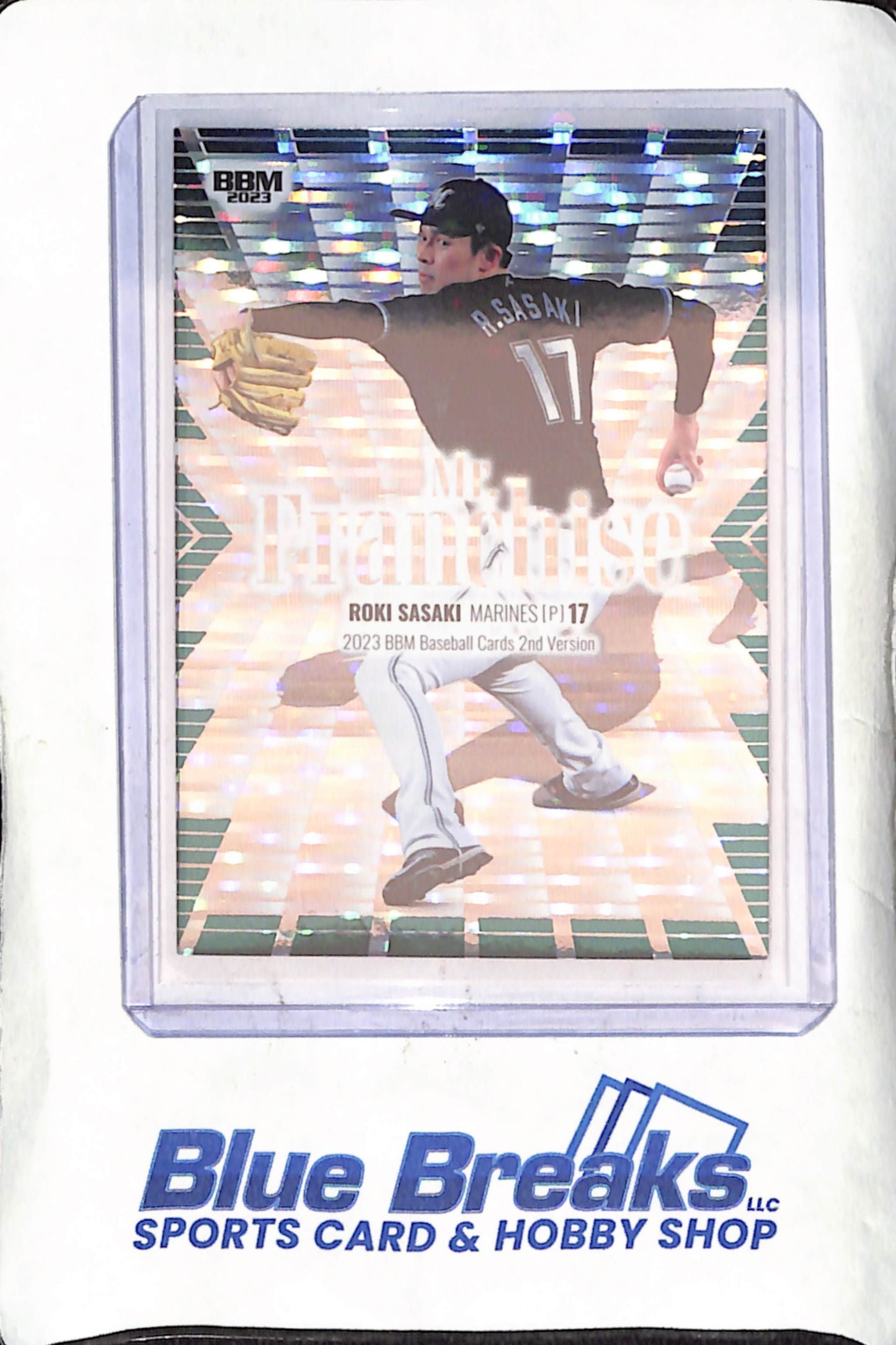 2023 BBM Baseball Cards 2nd Version - Roki Sasaki - Mr Franchise - 64/100 - Chiba Lotte Marines - Japanese Baseball - Baseball - #MF05