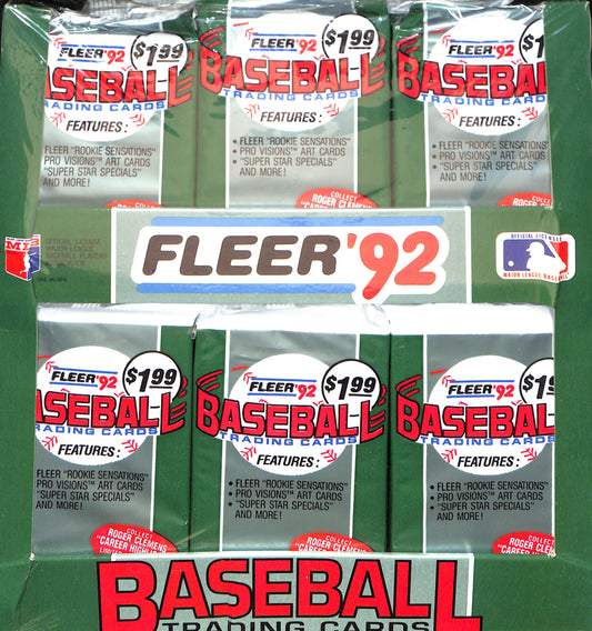 1992 Fleer 24-Count Jumbo Pack Retail Box - Sealed Wax