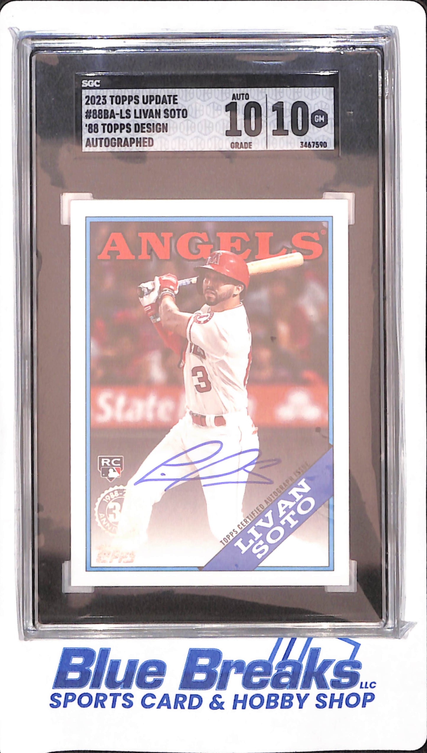 2023 Topps Update Livan Soto - '88 Topps Design - Baseball - Autograph - #88BA-LS - SGC 10/10 - Angels