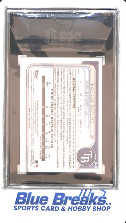 2024 Bowman - Mega Box - Purple Refractor - Brayden Taylor - Autograph - 140/199 - SGC 9/auto 10 - Rays