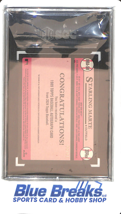 2024 Topps - '89 Design - Gold - Starling Marte - 8/50 - SGC 9/auto 10 - Baseball - Mets