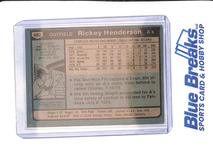 1980 Topps (2) - Rickey Henderson - Baseball - Oakland Athletics - # 482