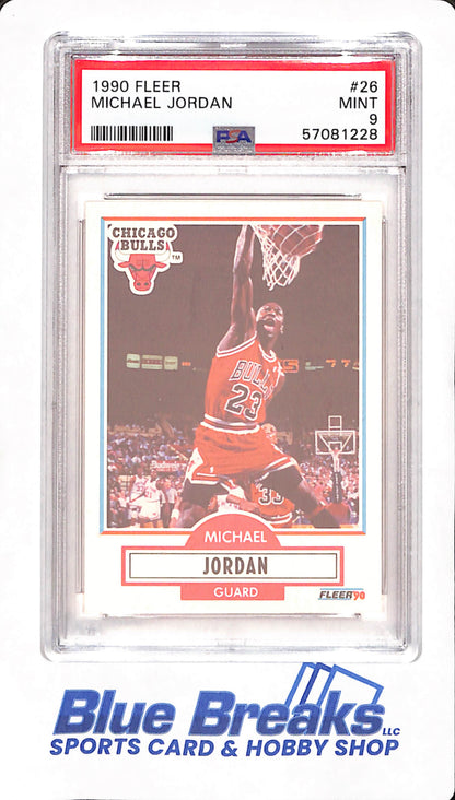1990 Fleer - Michael Jordan - Basketball - Chicago Bulls - # 26 - PSA 9