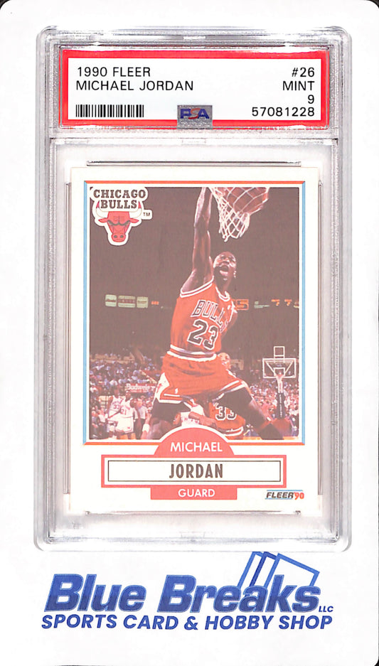1990 Fleer - Michael Jordan - Basketball - Chicago Bulls - # 26 - PSA 9