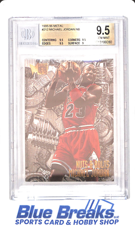1995-96 Metal - Fleer - Michael Jordan - Nuts & Bolts - Basketball - Chicago Bulls - # 212 - Beckett 9.5