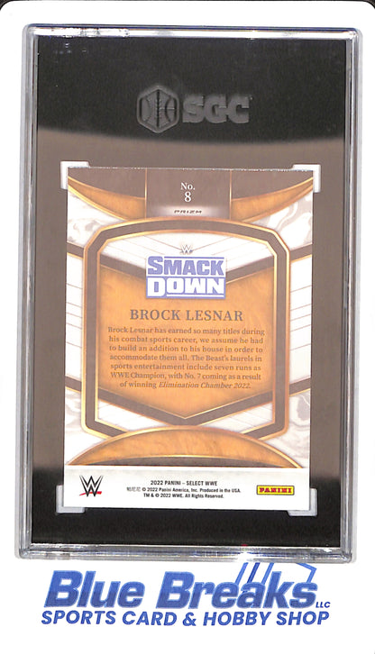 2022 Panini Select WWE - Brock Lesnar - # 8 - Championship - Silver Prizm - WWE - SGC 10