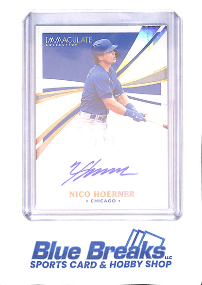 2021 Panini Immaculate - Nico Hoerner - Baseball - Chicago Cubs - 15/25 - Autographed - # IS-NH