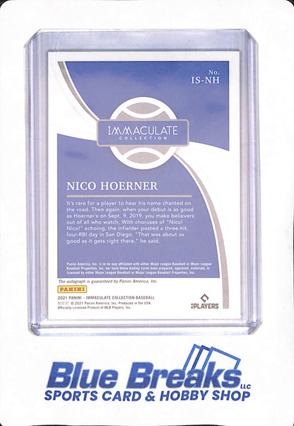 2021 Panini Immaculate - Nico Hoerner - Baseball - Chicago Cubs - 15/25 - Autographed - # IS-NH