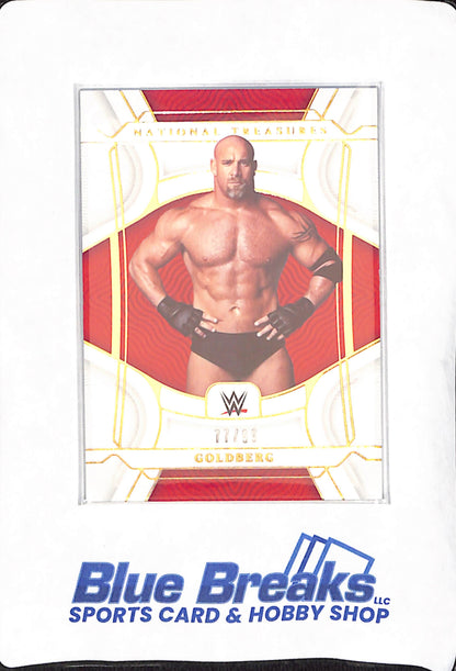 2022 Panini Chronicles - National Treasures - WWE - Goldberg - Red - 77/99 - # 443