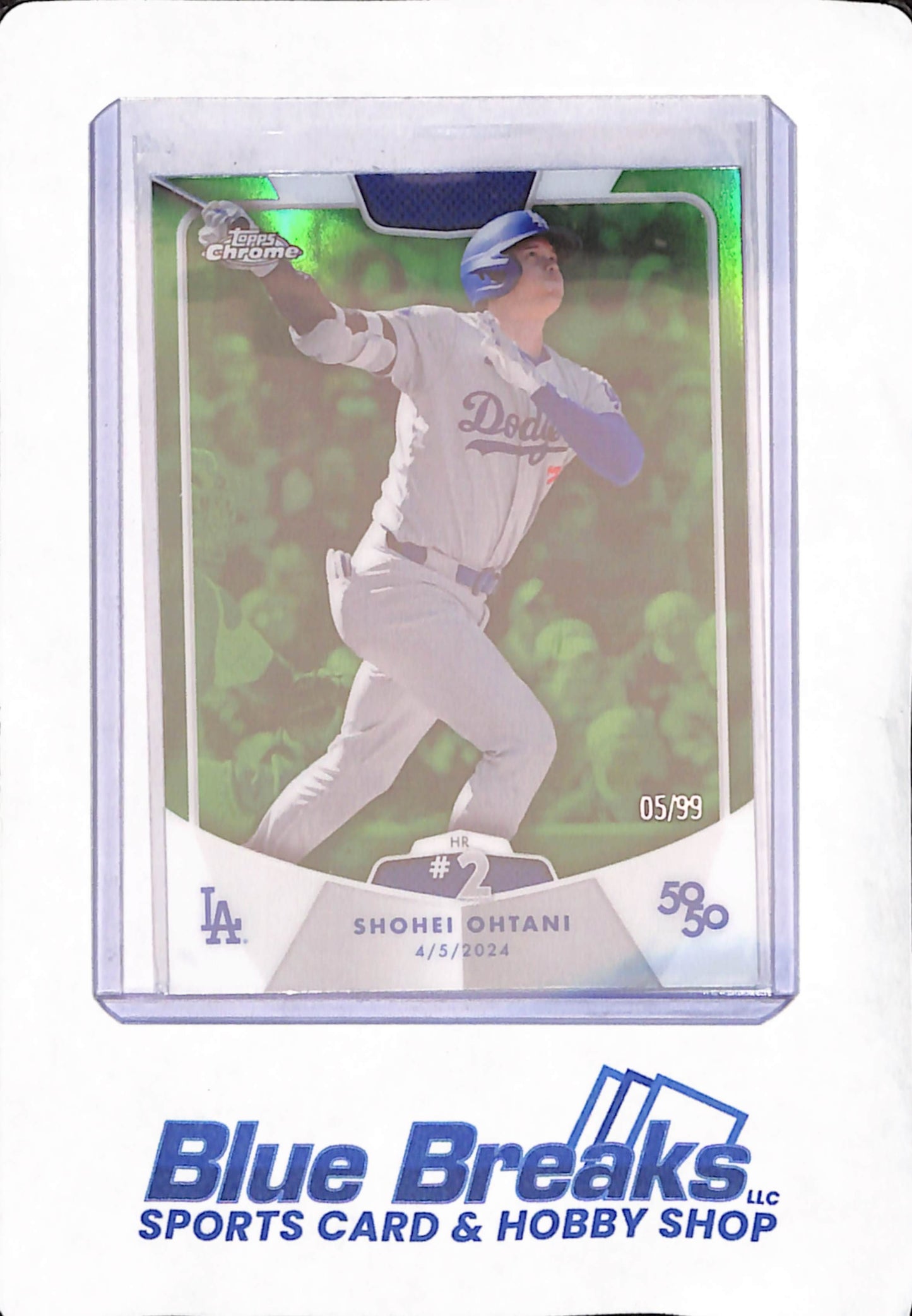 Shohei Ohtani - 50/50 - Topps Chrome - Green - 05/99 - HR #2 - # 2