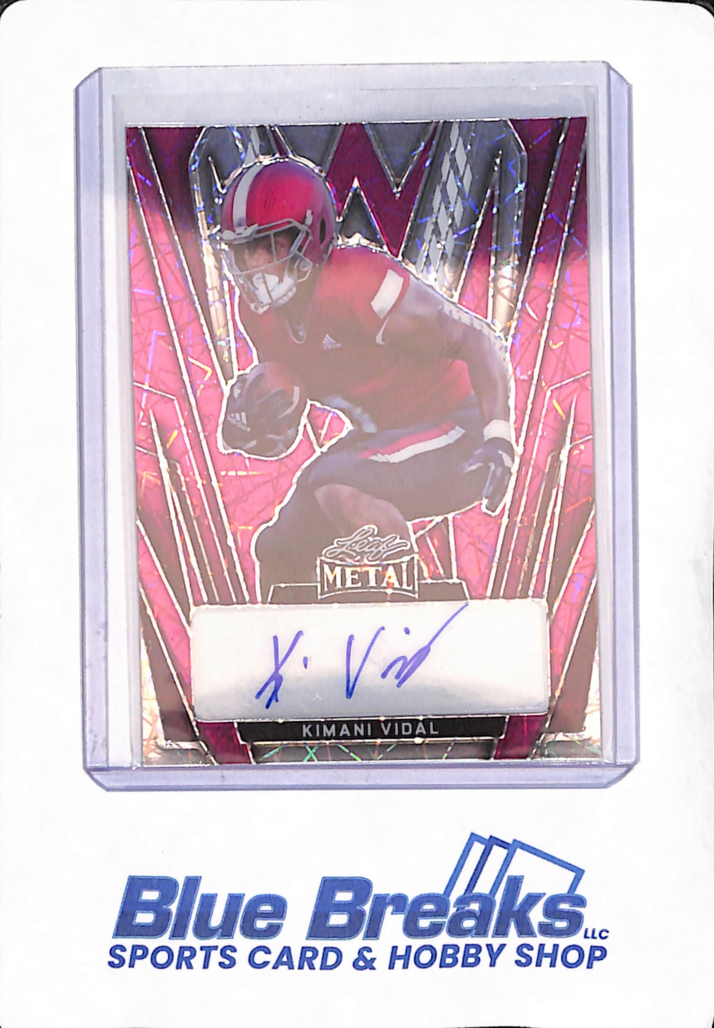 2024 Leaf Metal - Kimani Vidal - Football - San Diego Chargers - Pink - 3/3 - # BA-KV1
