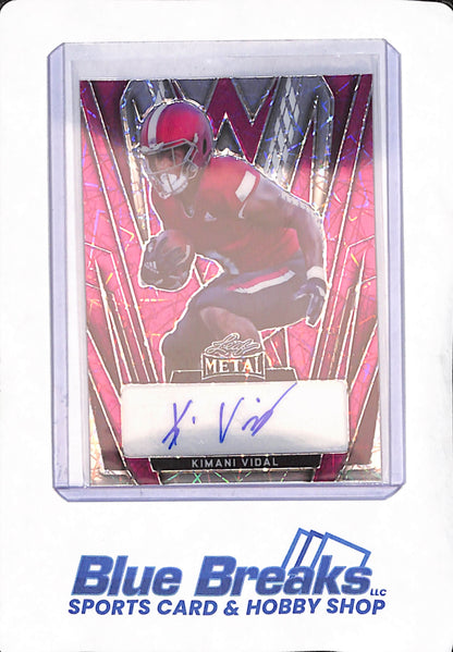 2024 Leaf Metal - Kimani Vidal - Football - San Diego Chargers - Pink - 3/3 - # BA-KV1