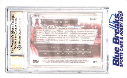 2017 Bowman Chrome - David Fletcher - Prospect Autographs - Beckett 9.5/Auto9 - Los Angeles Angels - Baseball - #CPADF
