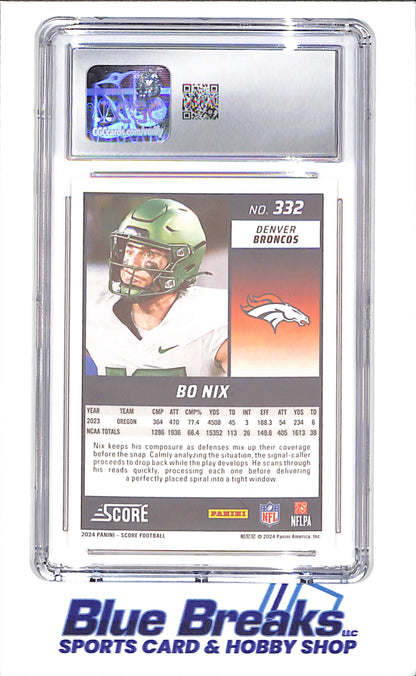 2024 Score - Bo Nix - RC - CGC 10 - Denver Broncos - Football - #332