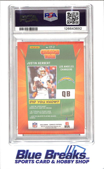 2023 Donruss - Justin Herbert - Crunch Time - PSA 8 - Los Angeles Chargers - Football - #CT2