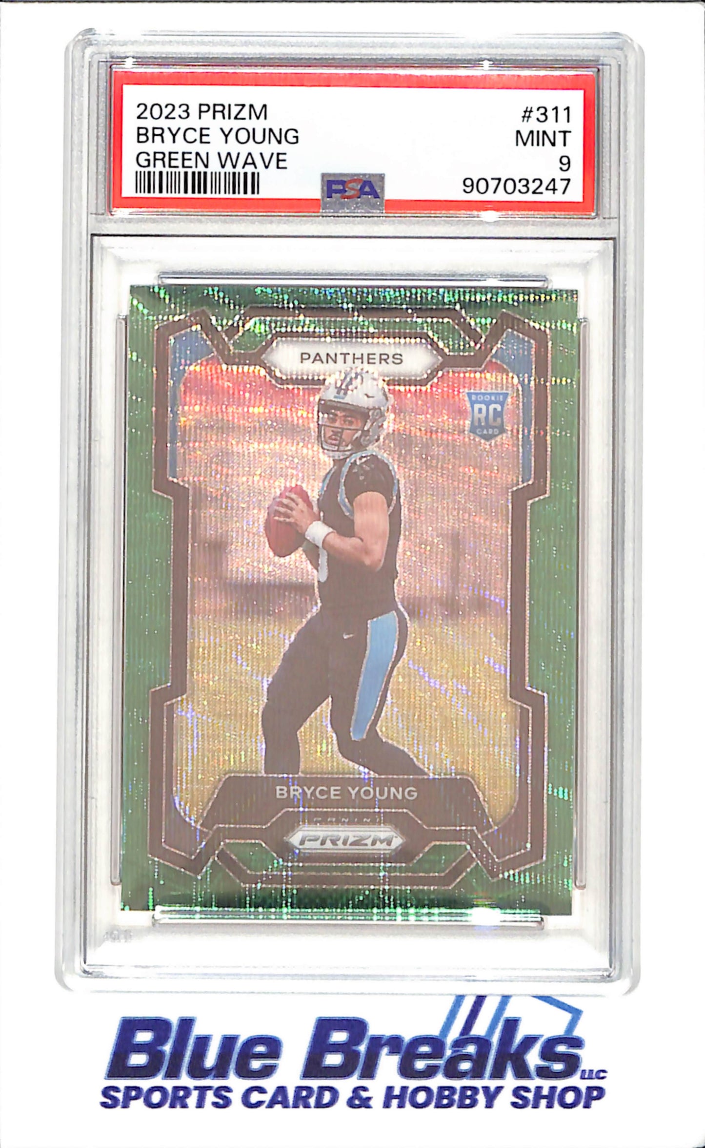 2023 Prizm - Bryce Young - Green Wave - RC - PSA 9 - Carolina Panthers - Football - #311