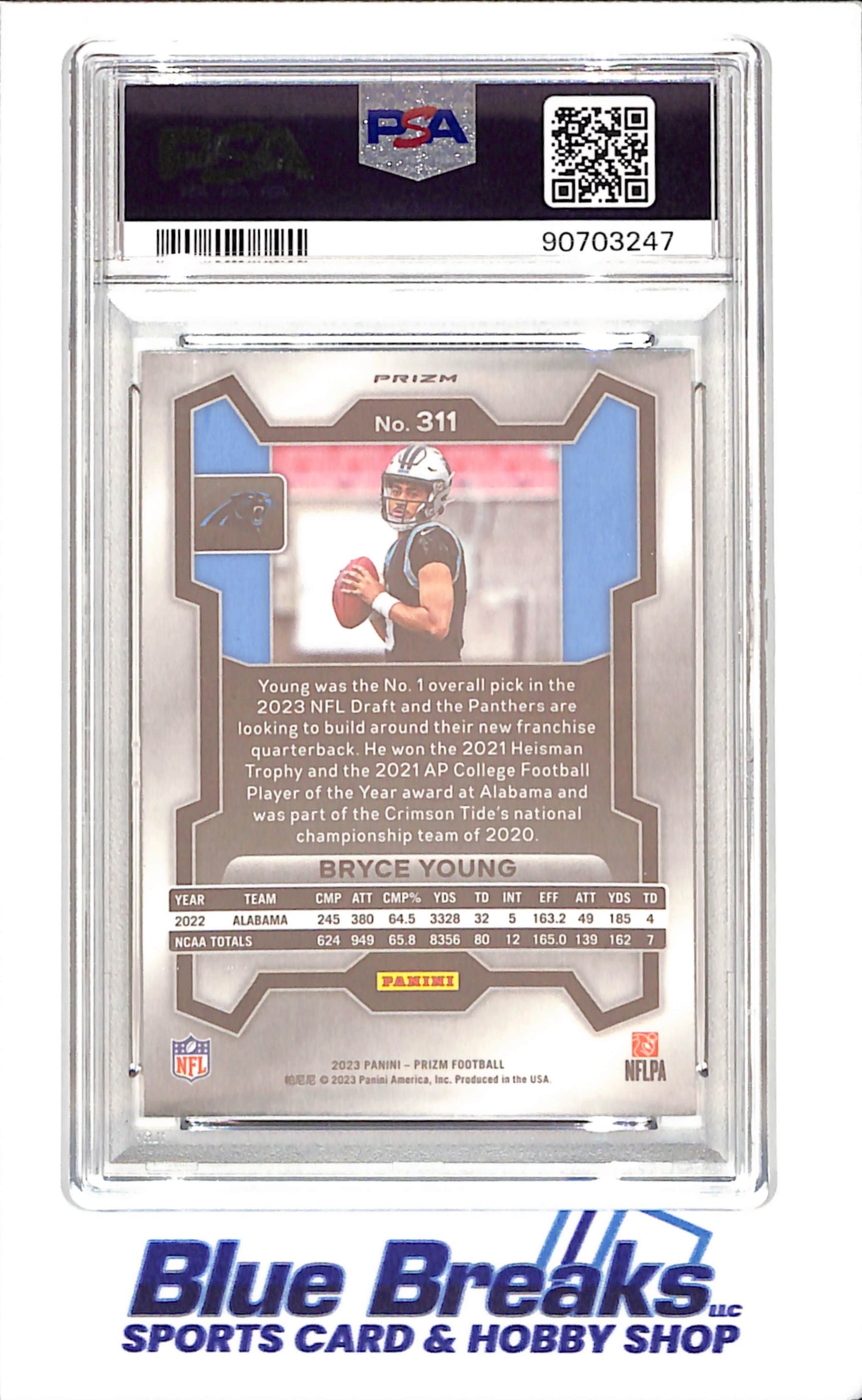 2023 Prizm - Bryce Young - Green Wave - RC - PSA 9 - Carolina Panthers - Football - #311