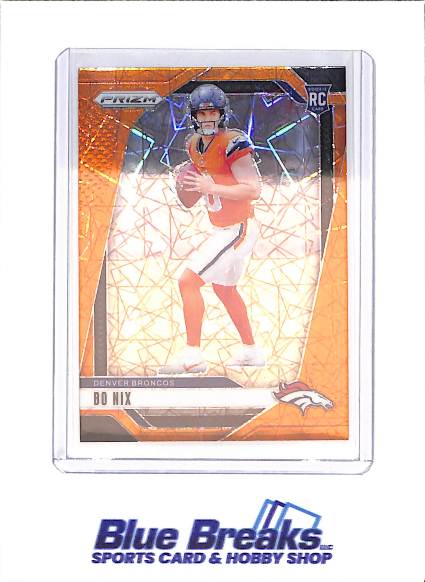 2024 Panini Prizm - Bo Nix - Orange Lazer - RC - Denver Broncos - Football - #309