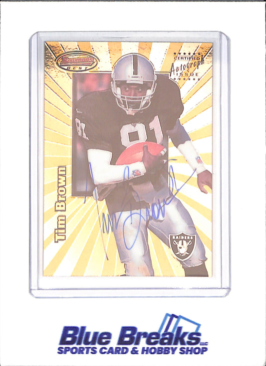 1998 Bowman's Best - Tim Brown - Certified Autograph Issue - Oakland Raiders - Football - #A4
