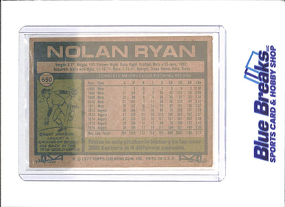 1977 Topps - Nolan Ryan - California Angels - Baseball - #650