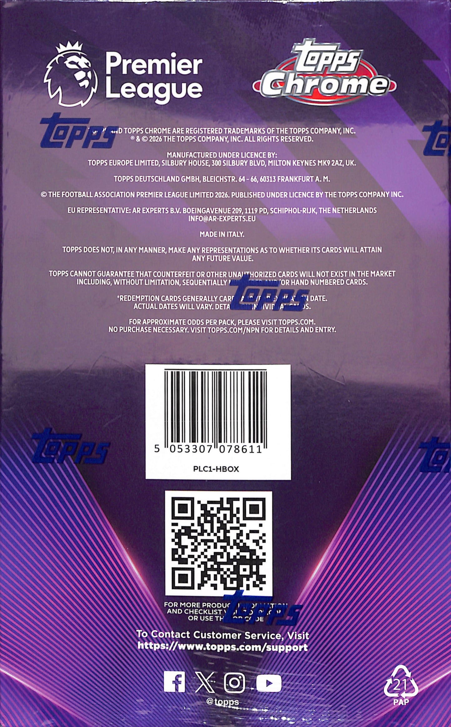 2026 Topps Chrome Premier League Hobby Box - Soccer - Sealed Wax