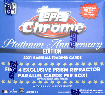 2021 Topps Chrome Platinum Anniversary Baseball Mega Box - Sealed Wax