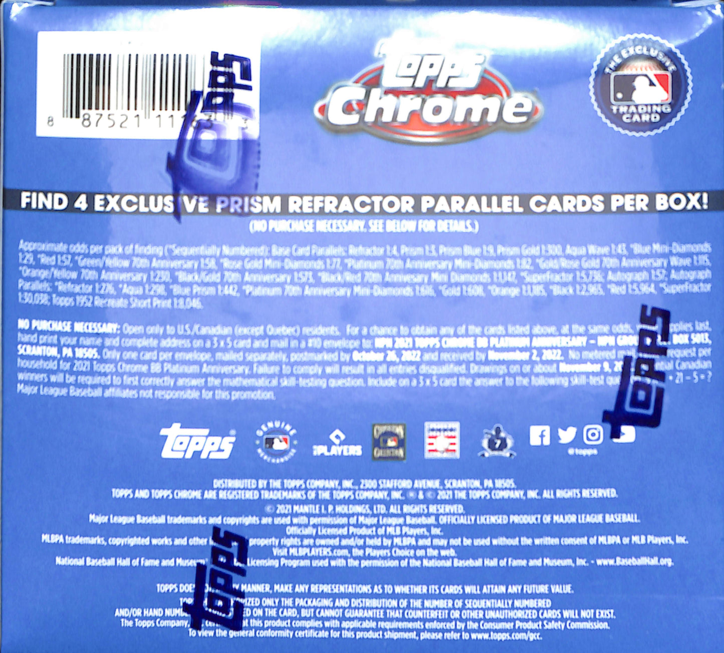2021 Topps Chrome Platinum Anniversary Baseball Mega Box - Sealed Wax