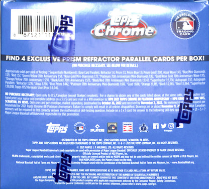 2021 Topps Chrome Platinum Anniversary Baseball Mega Box - Sealed Wax