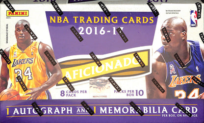 2016-17 Panini NBA Aficionado Hobby Box - Basketball - Sealed Wax