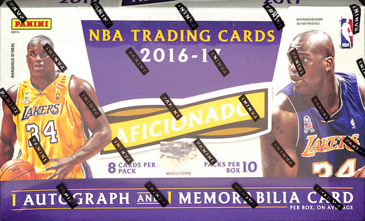 2016-17 Panini NBA Aficionado Hobby Box - Basketball - Sealed Wax