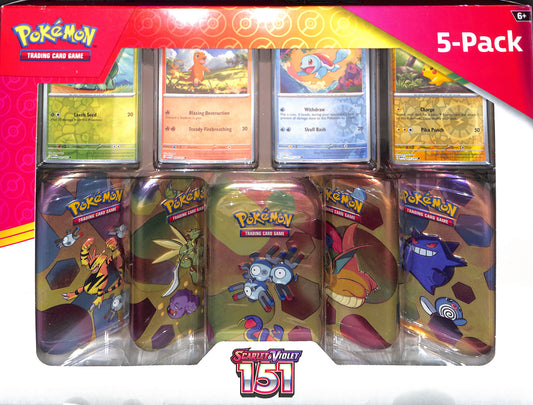 Costco Pokemon Scarlet & Violet 151 Mini Tin 5-pack (Magnetron/Meowth) - Miscellaneous Cards & Products (MCAP) - Sealed Wax