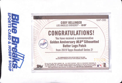 2019 Topps - Golden Anniversary MLB Silhouetted Batter Logo Patch - Cody Bellinger - Los Angeles Dodgers - Baseball - 070/150 - #GAP-CBE
