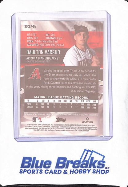 2021 Topps Stadium Club Chrome - Daulton Varsho - Autograph - Arizona Diamondbacks - RC - #SCCBA-DV