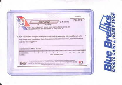2021 Topps Pro Debut - Colt Keith - Autograph - Detroit Tigers - Baseball - #PD-119