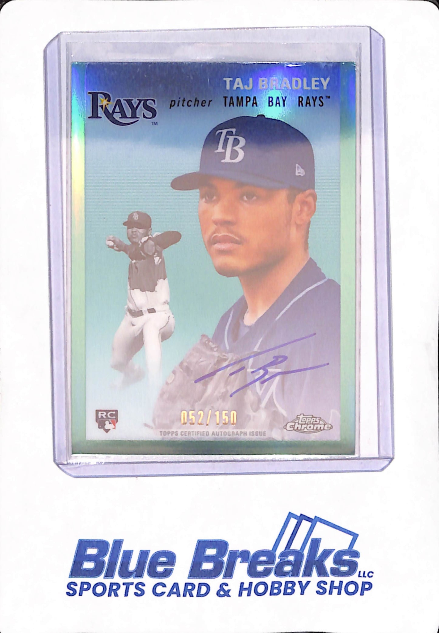 2023 Topps Chrome Platinum - Taj Bradley - Autograph - Tampa Bay Rays - 052/150 - RC - #CPA-TB