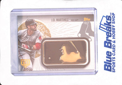 2019 Topps Series 2 - J.D. Martinez - Boston Red Sox - Baseball - Golden Anniversary MLB Silhouetted Batter Logo Patch - 124/150 - #GAP-JM