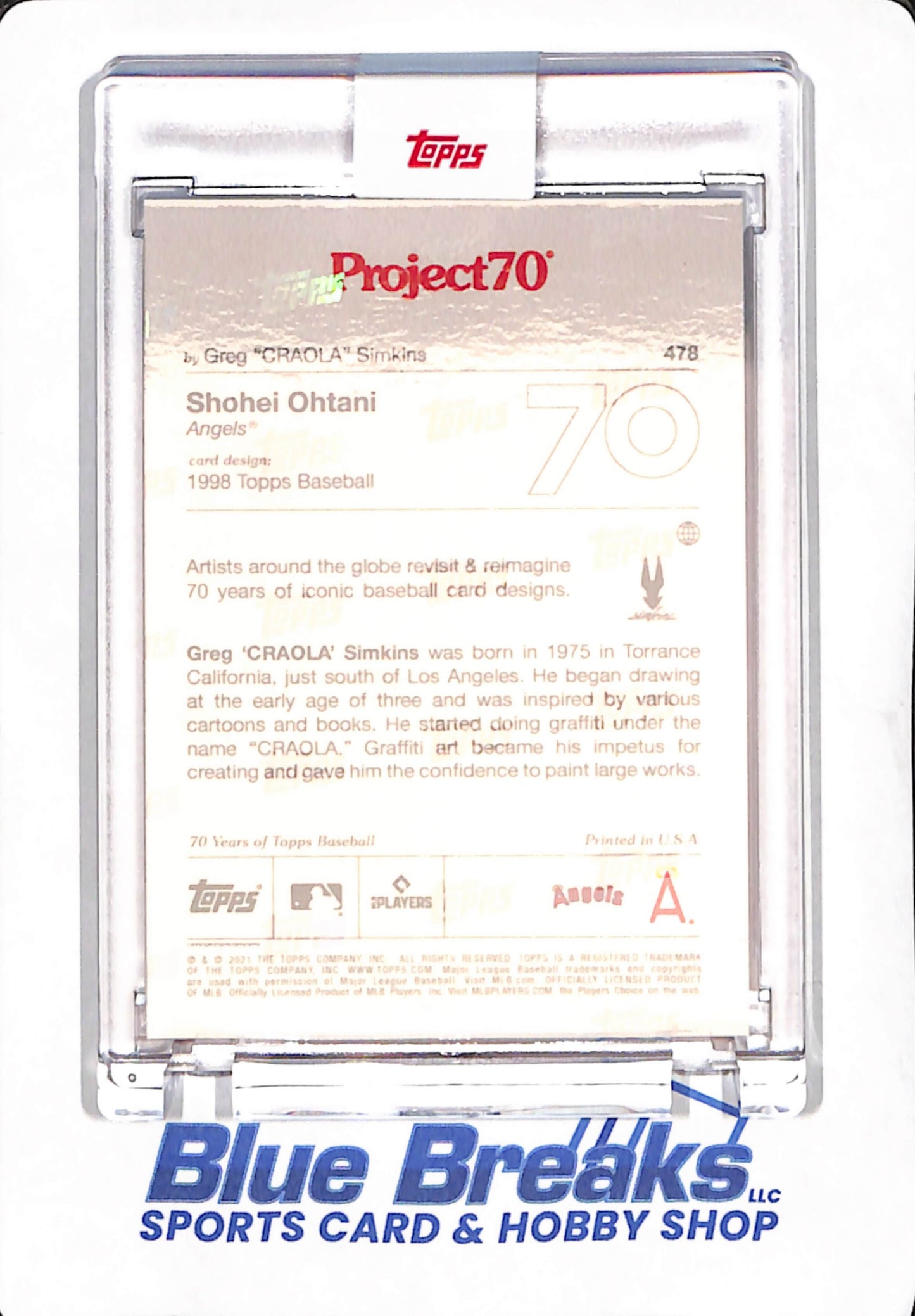 2021 Topps Project 70 - Shohei Ohtani - by Greg "CRAOLA" Simkins - Los Angeles Angels - Baseball - #478