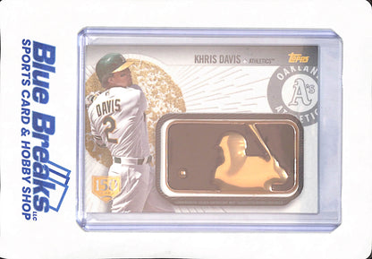 2019 Topps Series 2 - Khris Davis - Oakland Athletics - Baseball - Golden Anniversary MLB Silhouetted Batter Logo Patch - 101/150 - #GAP-KD