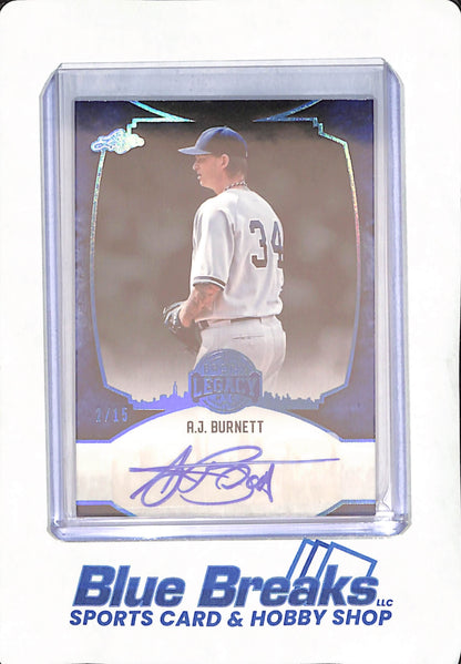 2024 Leaf Bronx Legacy - A.J. Burnett - Autograph - New York Yankees - Baseball - 2/15 - #BA-AJB