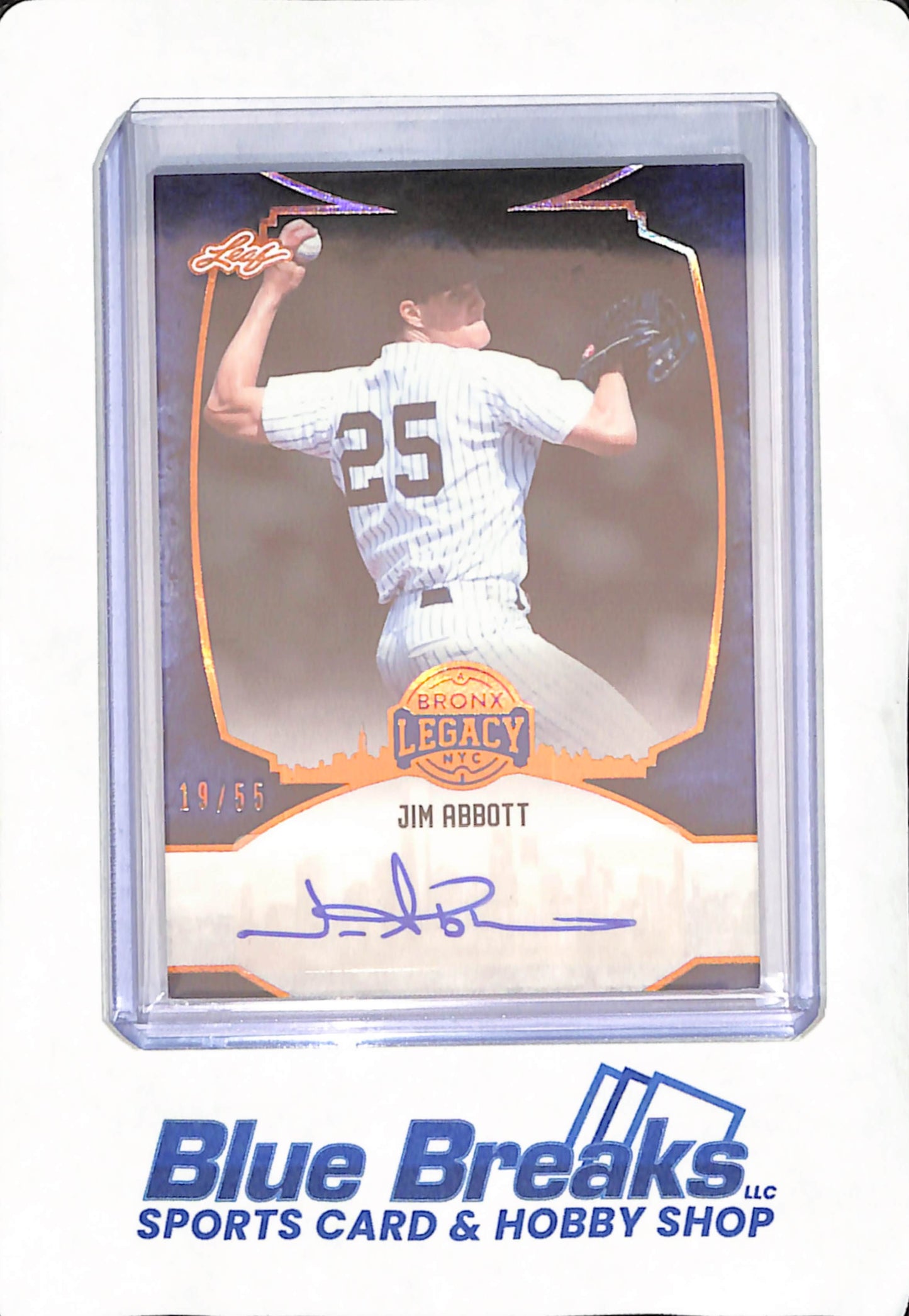 2024 Leaf Bronx Legacy - Jim Abbott - Autograph - New York Yankees - Baseball - 19/55 -#BA-JA1