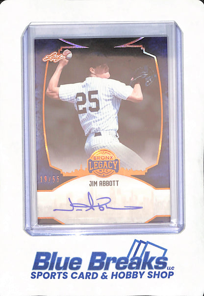 2024 Leaf Bronx Legacy - Jim Abbott - Autograph - New York Yankees - Baseball - 19/55 -#BA-JA1