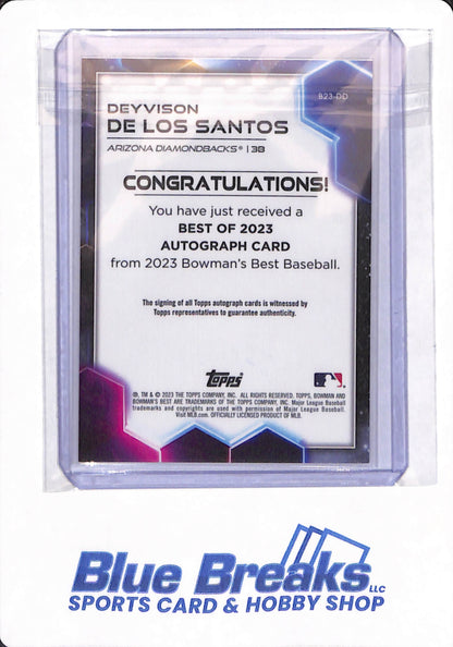 2023 Topps Bowman's Best - Deyvison De Los Santos - # B23-DD - Arizona Diamondbacks - Autographed - Baseball