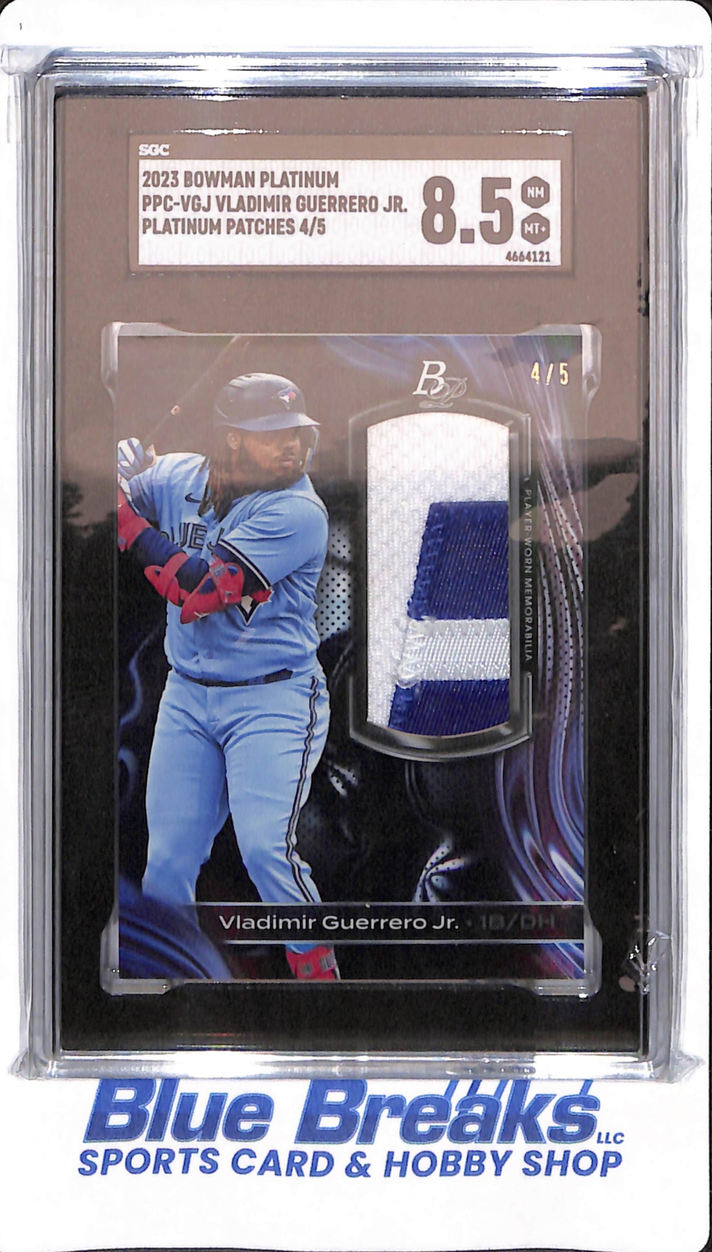 2023 Bowman Platinum - Vladimir Guerrero Jr - # PPC-VGJ - Toronto Blue Jays - Baseball - Platinum Patches - SGC 8/5 - 4/5