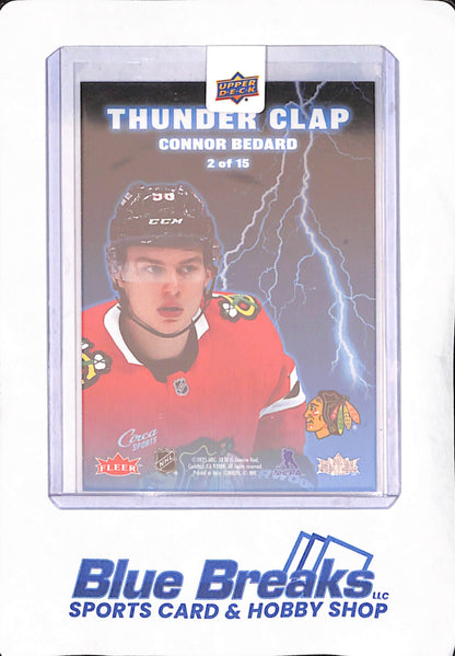 2025 Upper Deck - Fleer Ultra - Thunder Clap - Connor Bedard - Chicago Blackhawks - Hockey - 2 of 15