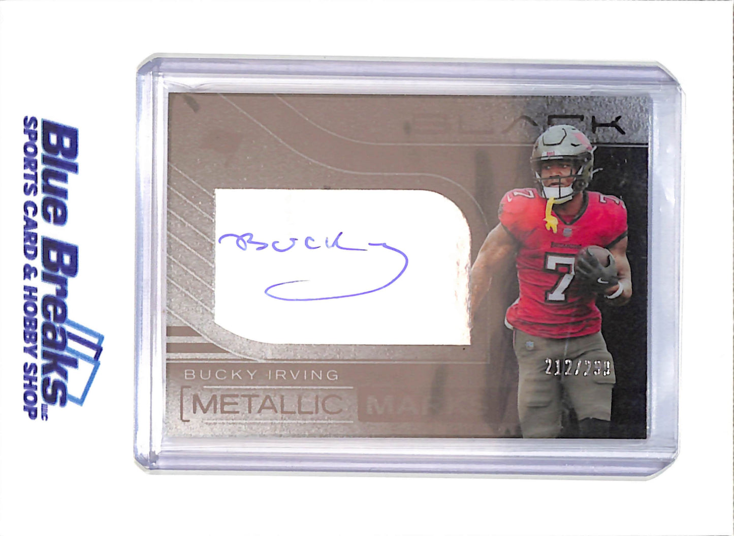 2025 Panini Black - Bucky Irving - Metallic Marks - 212/299 - Autograph - Tampa Bay Buccaneers - Football - #MMK-BIG