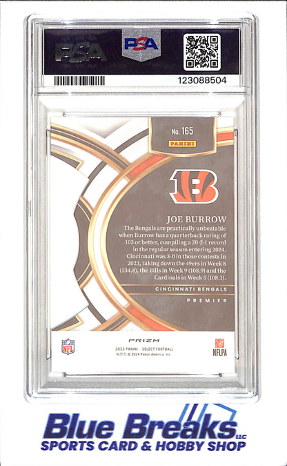 2023 Select - Joe Burrow - Die-Cut - Red & Yellow Prizm - PSA 10 - Cincinnati Bengals - Football - #165