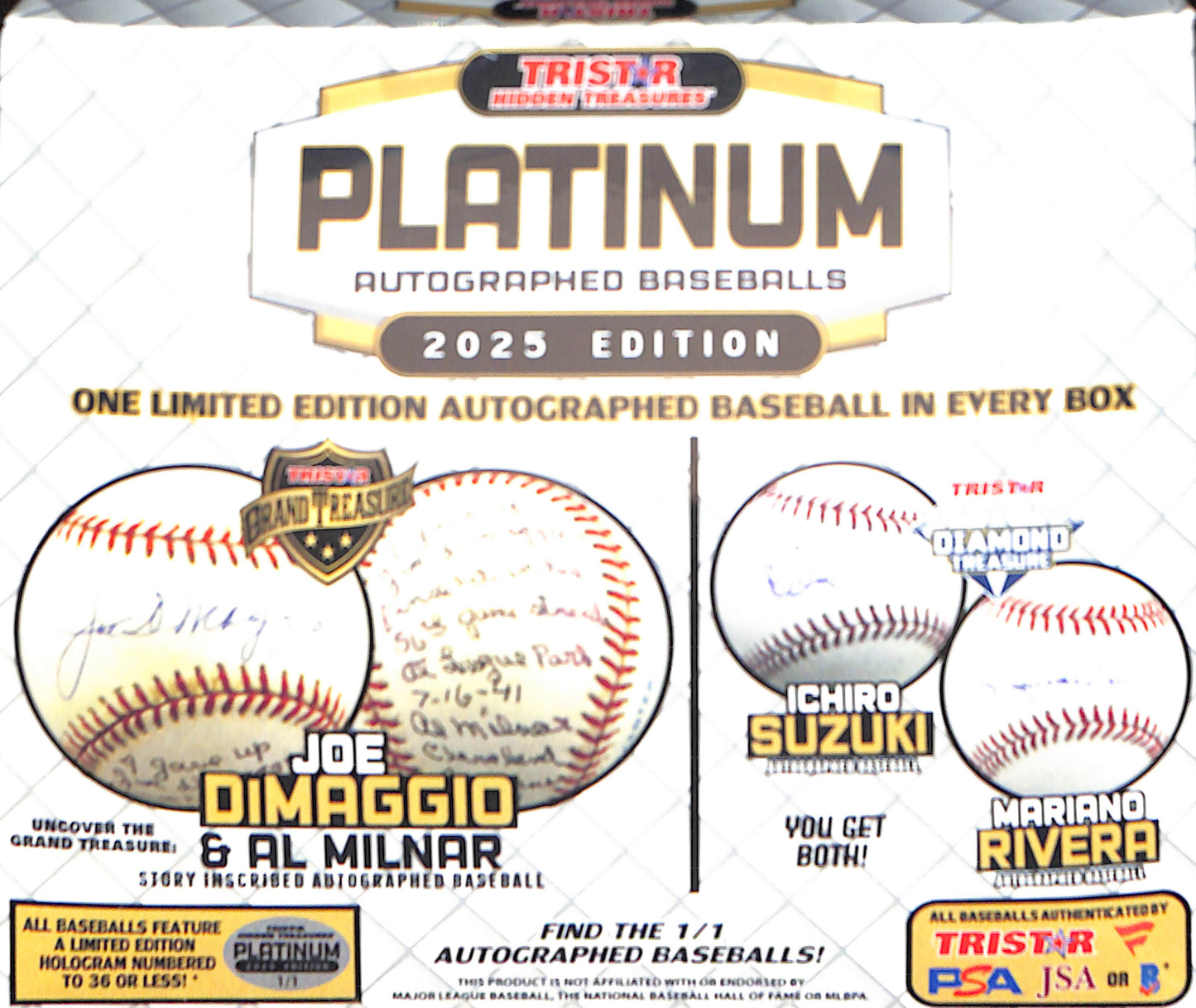 2025 Tristar Hidden Treasures Platinum Autographed Baseballs - Sealed Wax