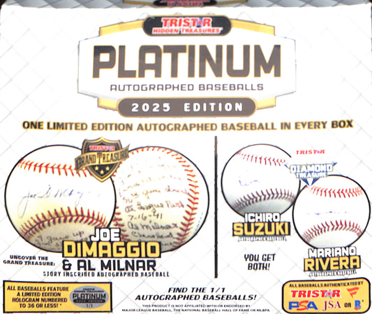 2025 Tristar Hidden Treasures Platinum Autographed Baseballs - Sealed Wax