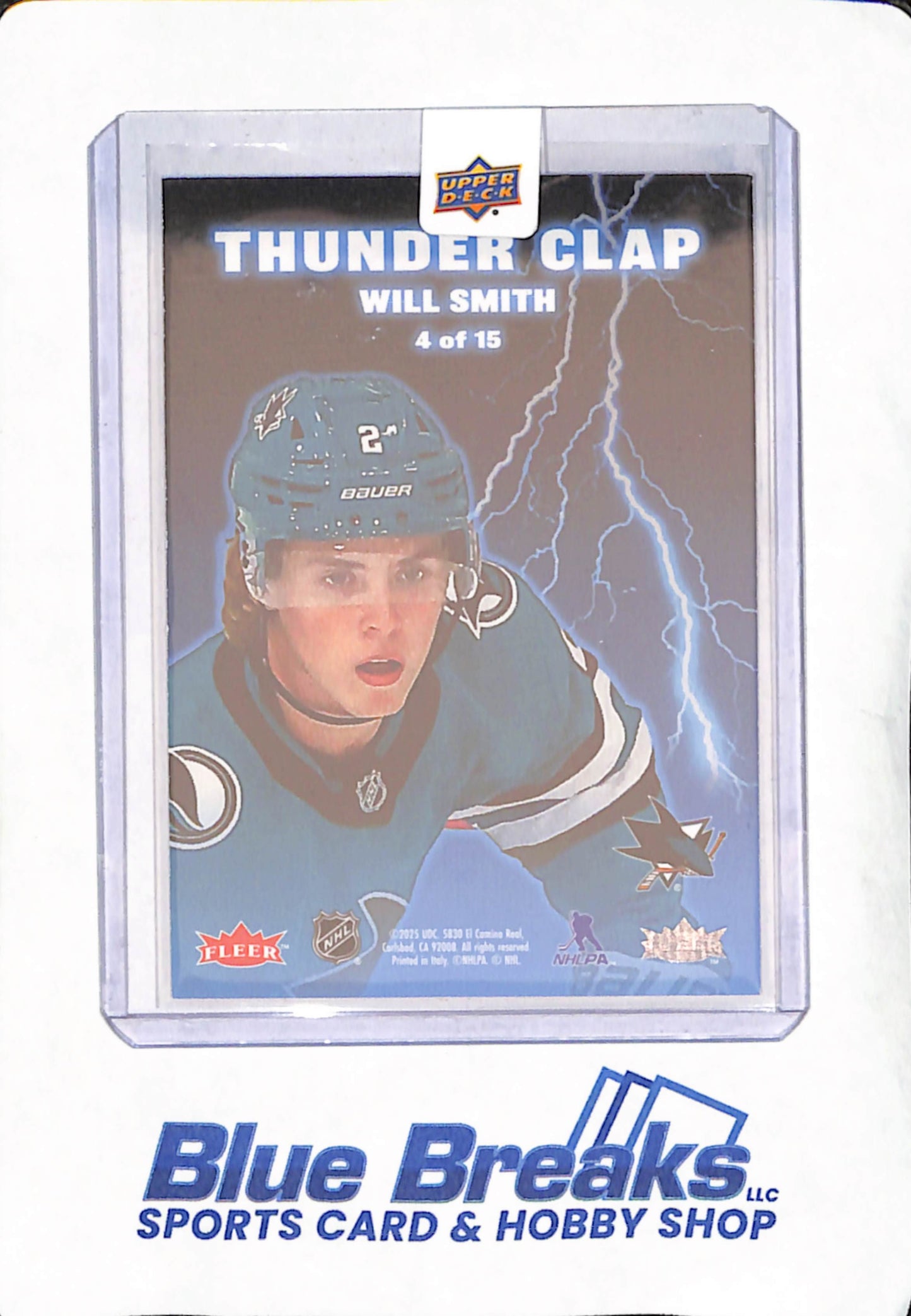 2025 Upper Deck - Fleer Ultra - Thunder Clap - Will Smith - San Jose Sharks - Hockey - 4 of 15