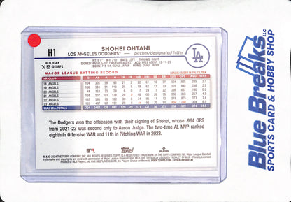 2024 Topps Holiday - Shohei Ohtani - Los Angeles Dodgers - Baseball - #H1